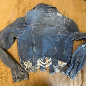 Forever 21 Frayed Jean Jacket- Small